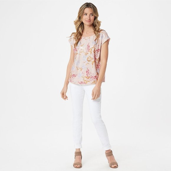 Vince Camuto Drop Shoulder Wildflower Pink Blouse - Picture 1 of 6